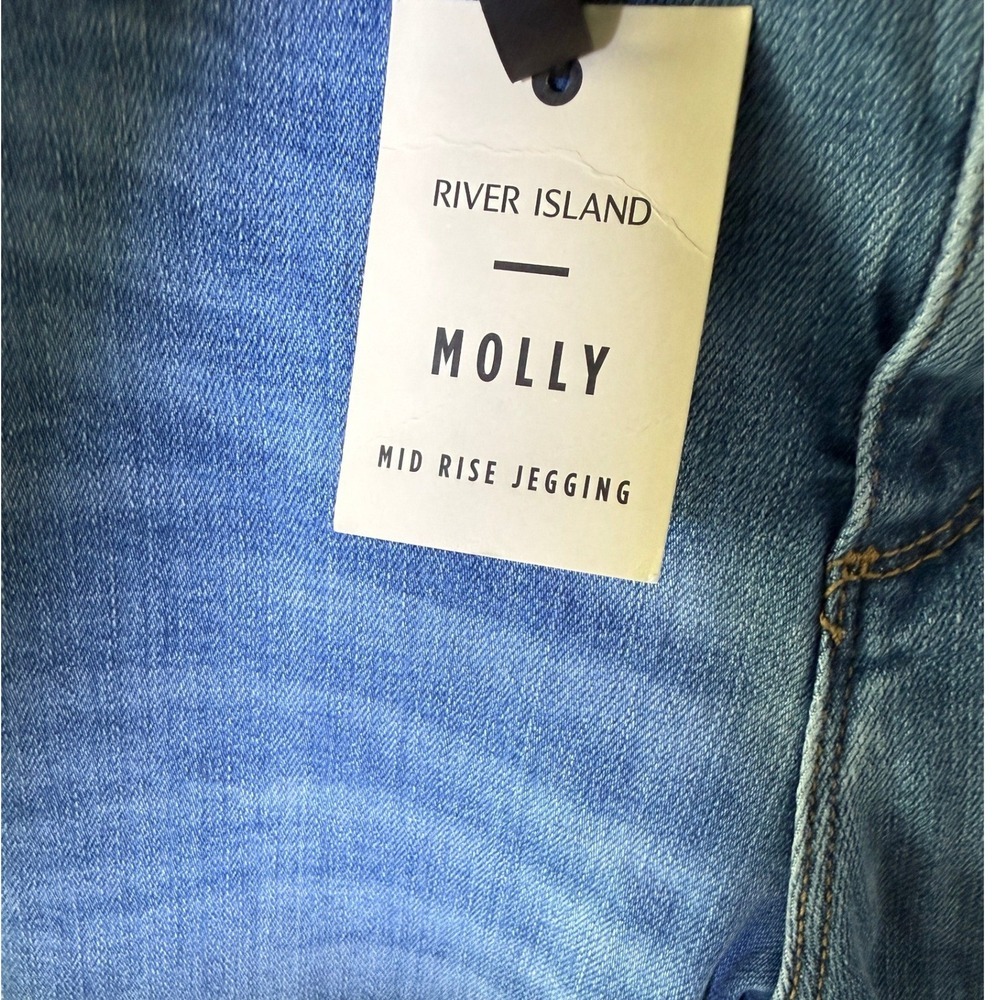 NWT River Island Molly Mid Rise Jeggings Blue Denim Skinny Fit Women's Size 10R - Picture 5 of 9